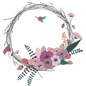 Floral_ Wreath_with_ Butterfly_ Vector