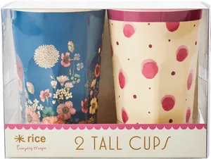 Floraland Polka Dot Tall Cups Packaging PNG image