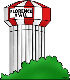 Florence Yall Water Tower Cartoon PNG image