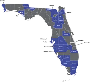 Florida Counties Economic Map PNG image