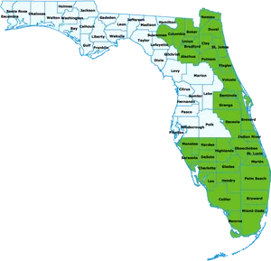 Florida Counties Map PNG image