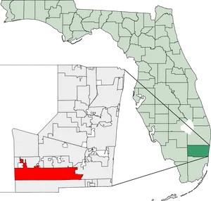 Florida Mapwith Countiesand Highlighted Area PNG image