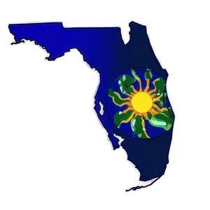 Florida Outline In Circle PNG Rwg PNG