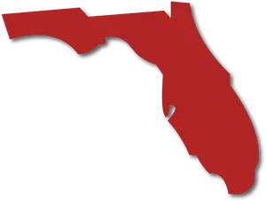 Florida Outline Red Background PNG image