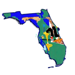 Florida Outline With Capital Mark Png 06122024 PNG image