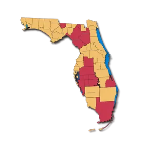 Florida Outline With Counties PNG Orl7