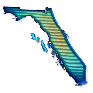 Florida Outline With Waves PNG 2 PNG