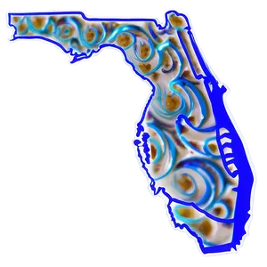 Florida Outline With Waves PNG 38 PNG