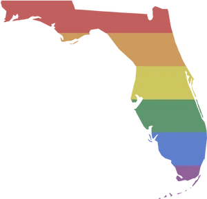 Florida Pride Colors Map PNG image