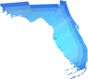 Florida3 D Map Gradient Blue PNG image