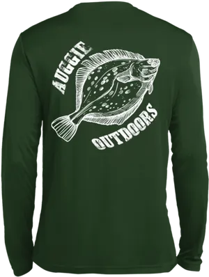 Flounder Outdoors Long Sleeve Shirt Design PNG image