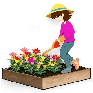 Flower Bed Planting Png 06272024 PNG image