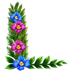 Flower Border PNG Mga