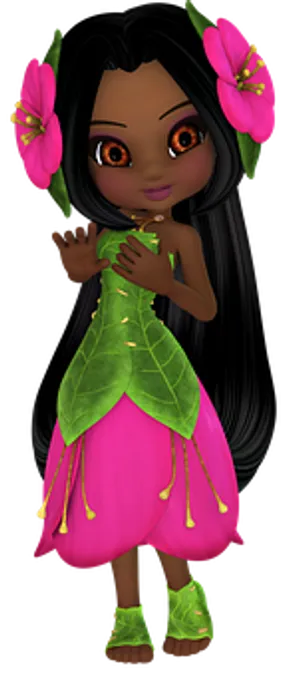 Flower Fairy Animated Character