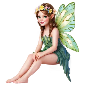 Flower Fairy Sitting PNG Bhp21