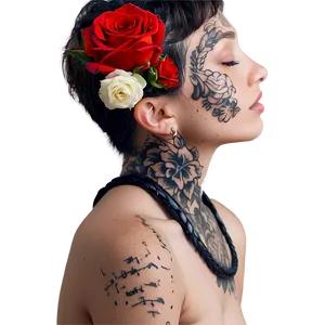 Flower Neck Tattoo Setups PNG 24 PNG