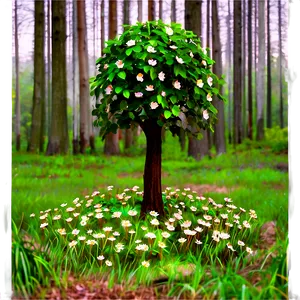 Flower Tree In Secluded Forest PNG 89 PNG