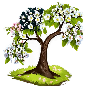 Flower Tree In Springtime PNG Xwc41