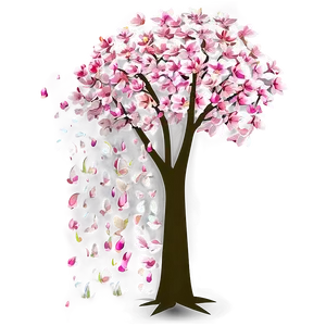 Flower Tree With Falling Petals Png 06282024 PNG image