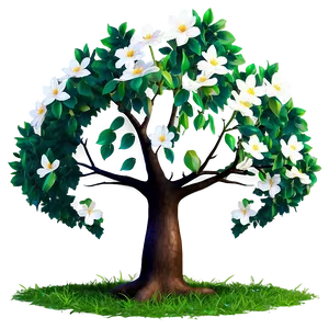 Flower Tree With Falling Petals Png 06282024 PNG image