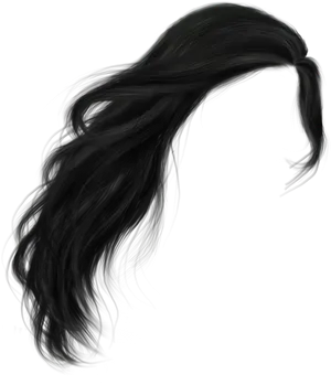 Flowing Black Hair Artwork