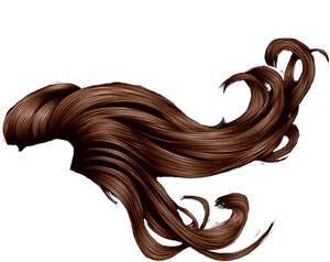 Flowing Brown Hair Illustration PNG image