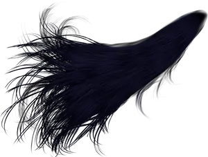 Flowing Long Black Hairon Dark Background PNG image