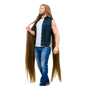 Flowing Long Hair PNG Bue51