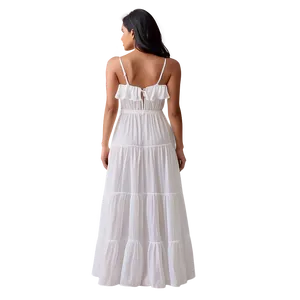 Flowy White Maxi Dress Png 61 PNG image