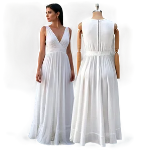 Flowy White Maxi Dress Png Xee PNG image