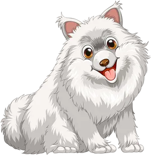 Fluffy Animated Dog Cartoon PNG image