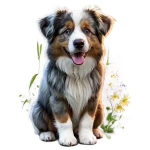 Fluffy Australian Shepherd PNG Dcx39 PNG