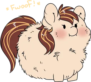 Fluffy_ Cartoon_ Creature_ Fwoof PNG image