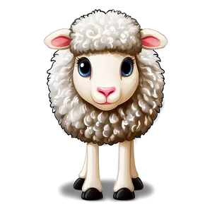 Fluffy Cartoon Sheep Png 06272024 PNG image