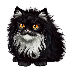 Fluffy Cat Illustration Vector Png 4 PNG image