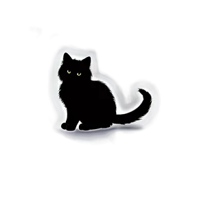 Fluffy Cat Silhouette PNG Rhq80 PNG
