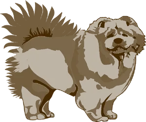 Fluffy Chow Chow Dog Illustration PNG image