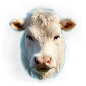 Fluffy Cow Face PNG Luo