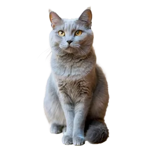 Fluffy Grey Cat PNG 06252024