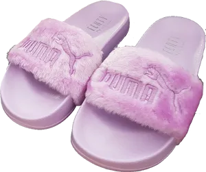 Fluffy Pink Puma Slides PNG image