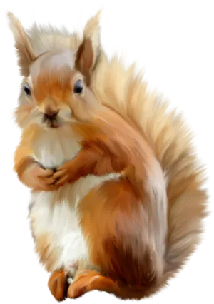 Fluffy Red Squirrel Artwork