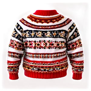 Fluffy Red Sweater PNG 06292024