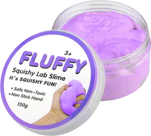 Fluffy Squishy Lab Slime Container PNG image