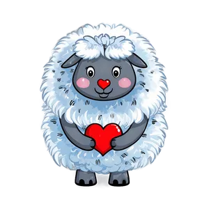 Fluffy Valentines Day Sheep Png Egf PNG image