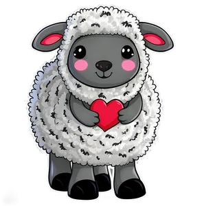 Fluffy Valentines Day Sheep Png Gmj PNG image