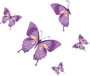 Fluttering Purple Butterflies PNG image