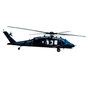Flying Black Hawk Helicopter PNG Jpp