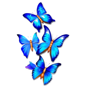 Flying Blue Butterflies PNG Ksl