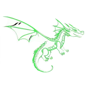 Flying Dragon Outline Clipart PNG Qru36 PNG