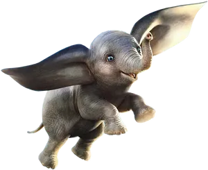 Flying Dumbo Animated Character PNG image